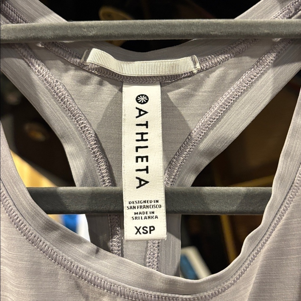 Athleta Light Gray / lilac Racerback Tank size XSP - Picture 2 of 4